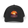 Sunset Wolf Badge Trucker Hat | Personalized Name Patch