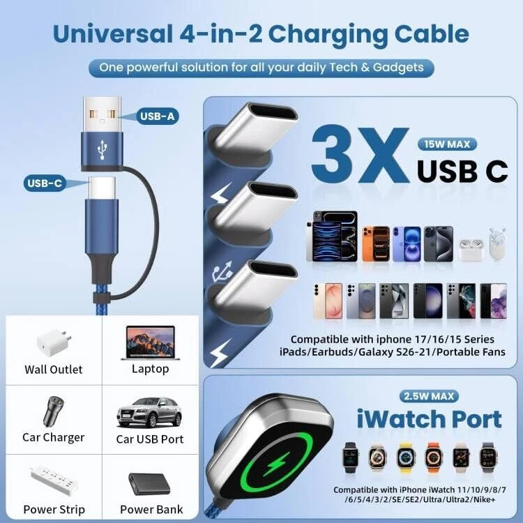 Mpatiby 4-in-2 Multi-Charging Cable