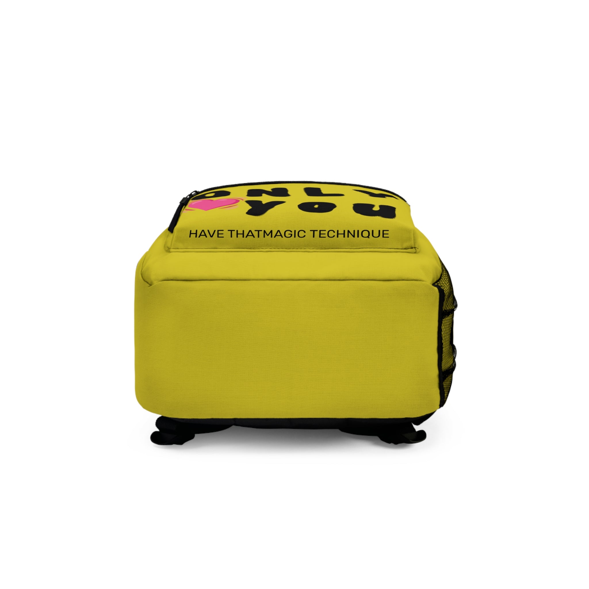Only You Heart Backpack — Yellow Romantic Lyrics School Bag