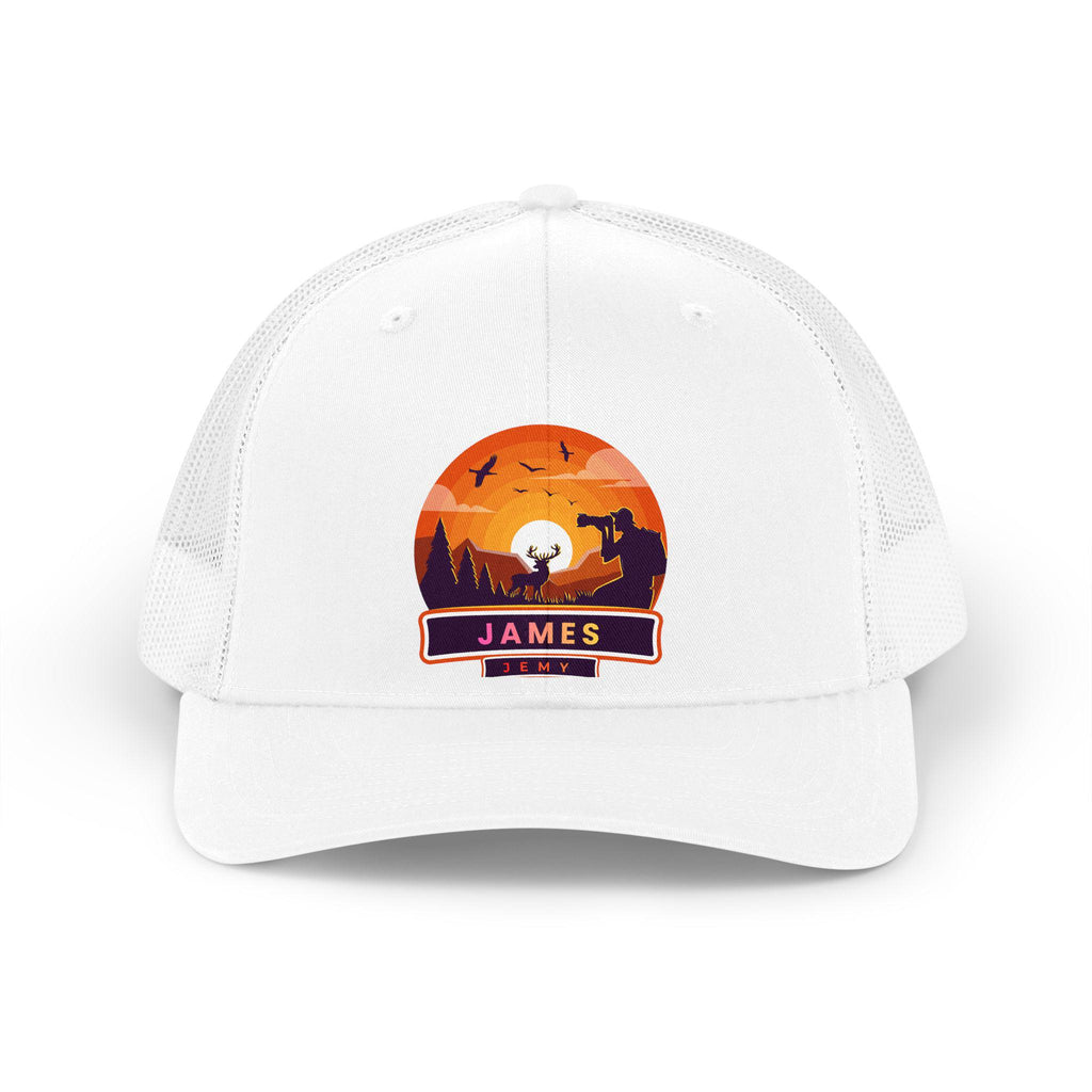 Sunset Wildlife Name Patch Trucker Hat | Personalized James