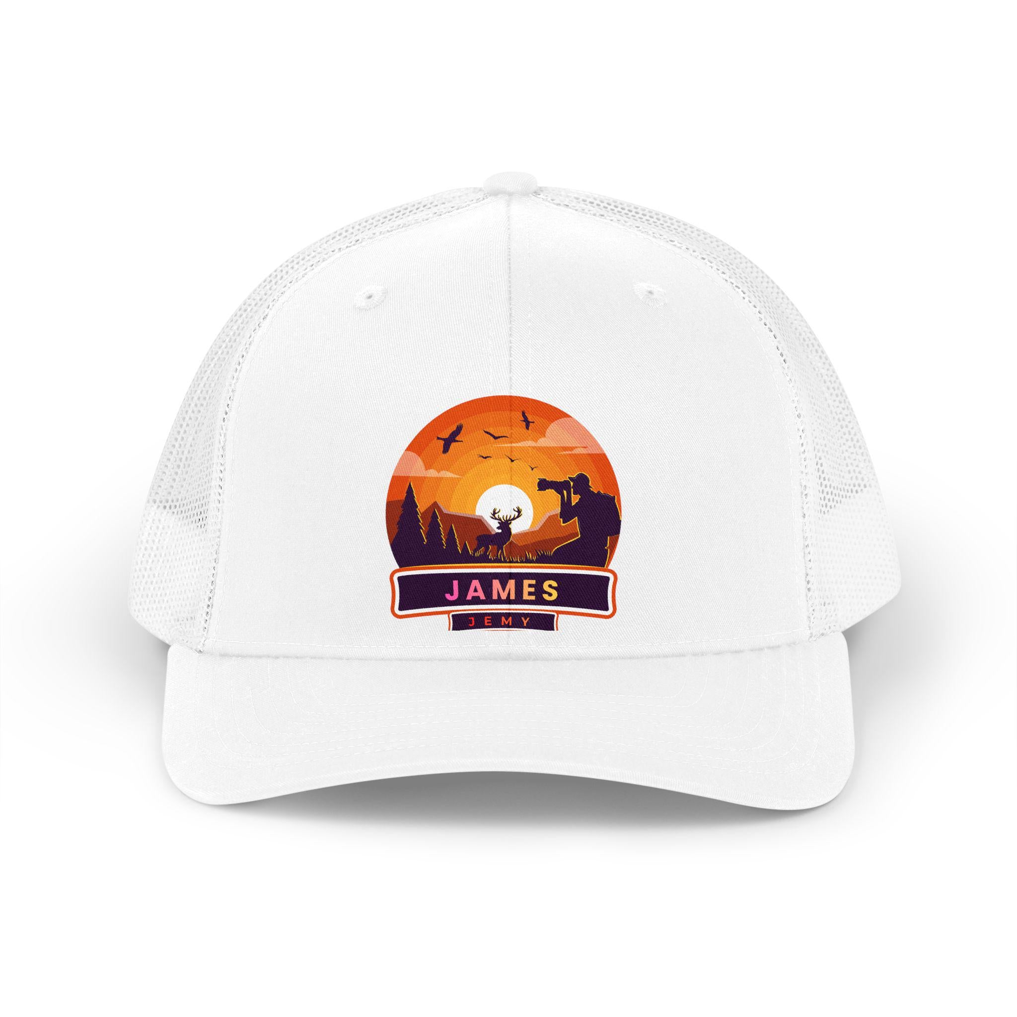 Sunset Wildlife Name Patch Trucker Hat | Personalized James