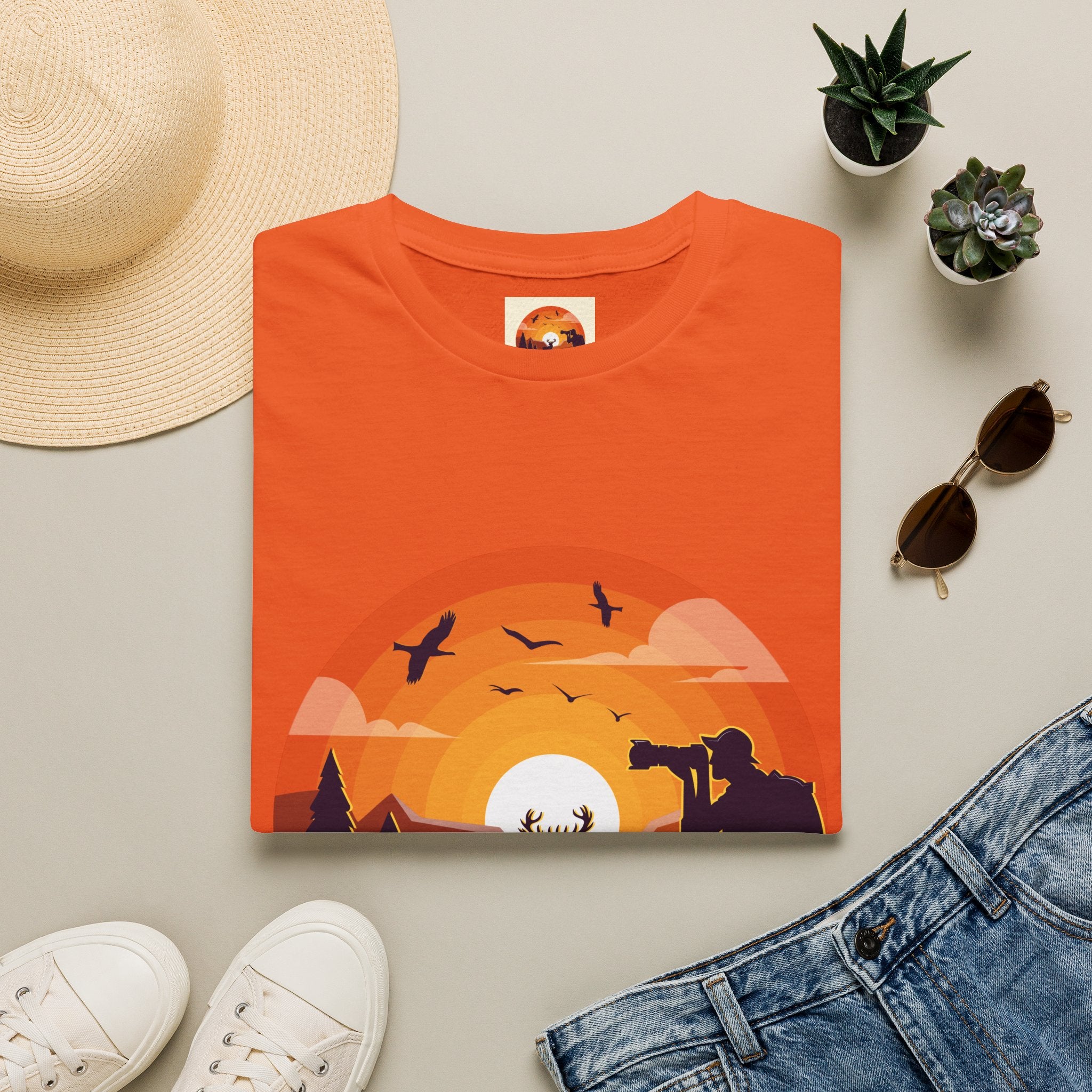 Sunset Deer Silhouette T-Shirt | Personalized Olivia Name