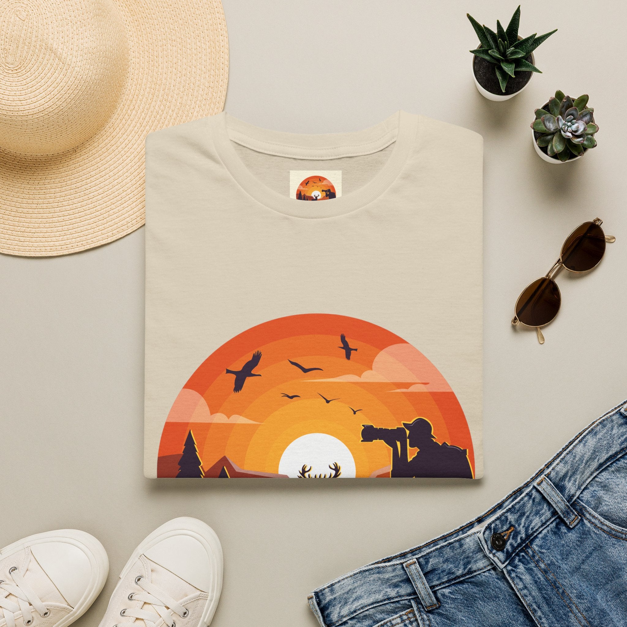 Sunset Deer Silhouette T-Shirt | Personalized Olivia Name